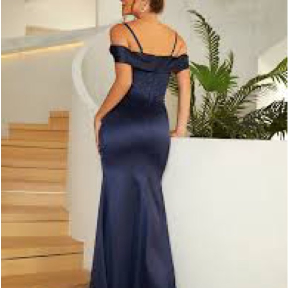 Blue Ruched One Shoulder Bodycon Dress - Picture 3 of 7